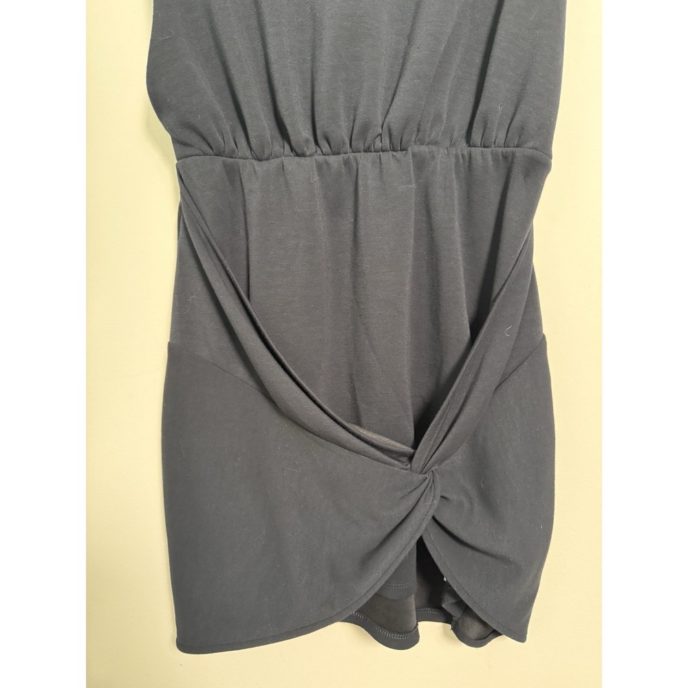 Free People Navy Runaway Knit Mini Dress Sz M Faux Wrap Classy Event Career Sexy - Picture 2 of 9